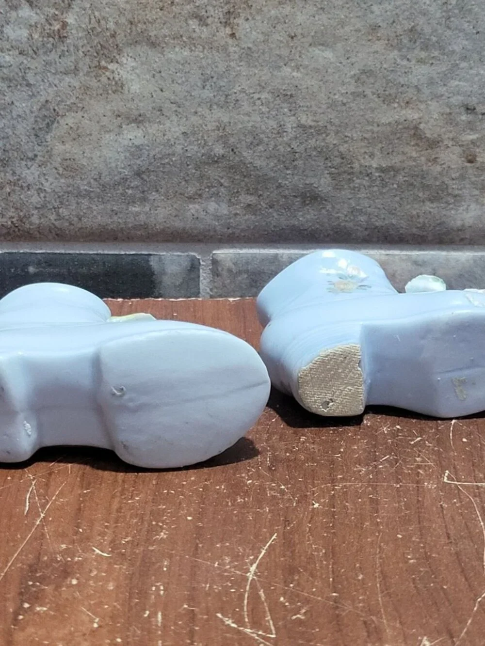 Vintage Miniature Porcelain Shoe Figurines Set of 2